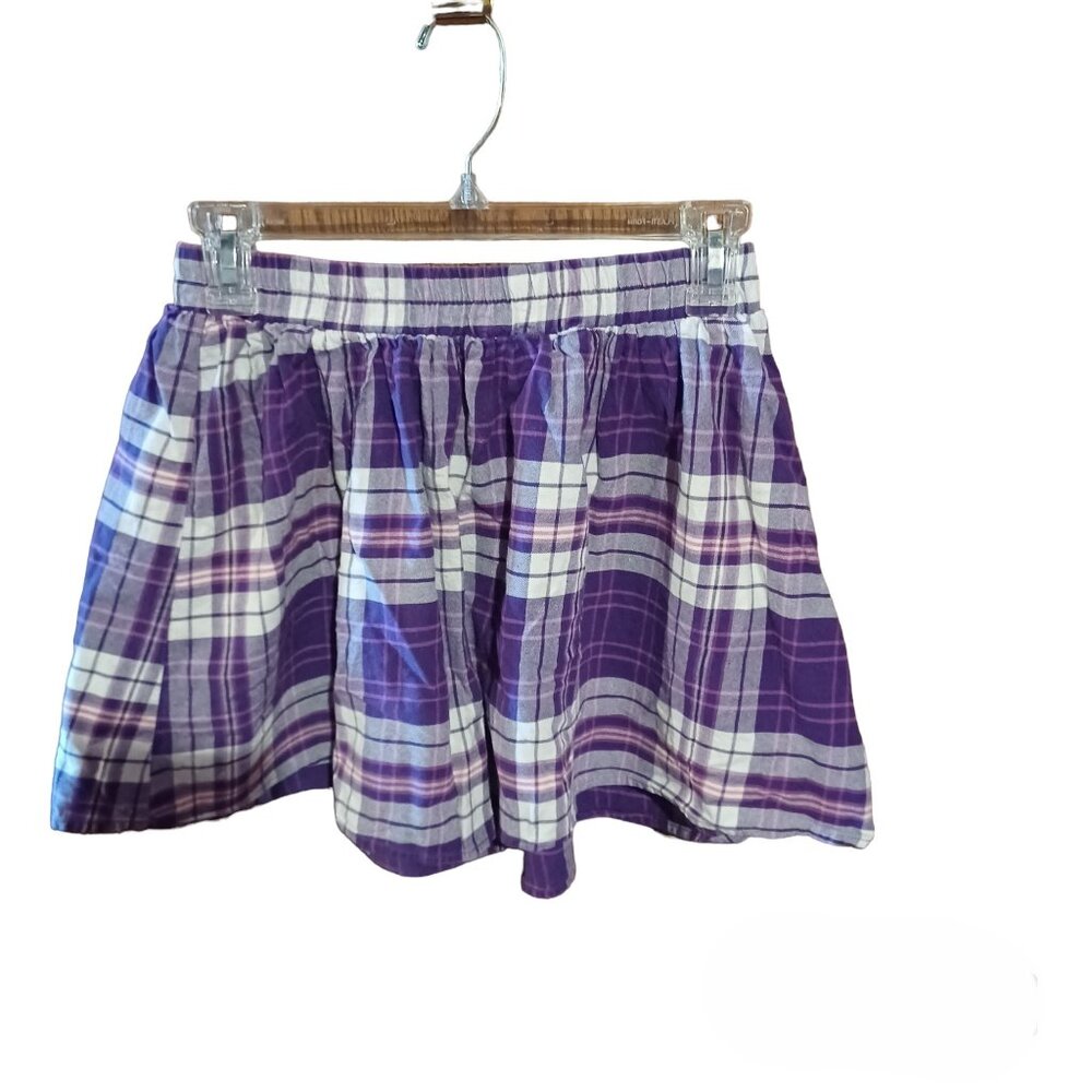 1989 Place Purple Plaid Skirt EUC